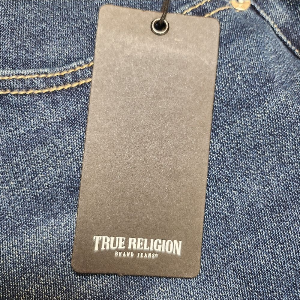 True Religion Ricky Relaxed Flap Straight Dark Woodland Wash Jeans Size 36 - Picture 10 of 10